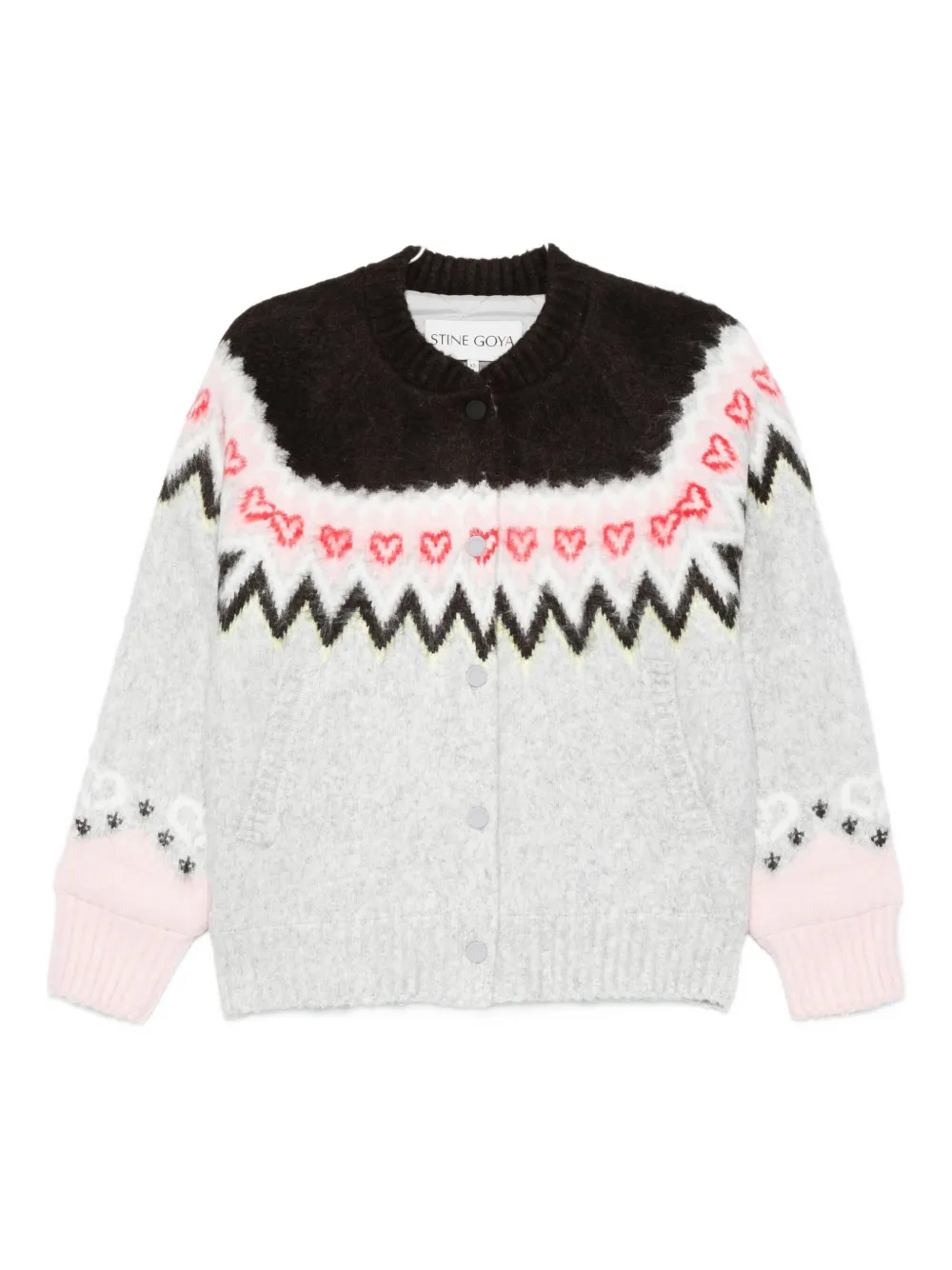 Stine Goya fair-isle pattern cardigan - Grigio