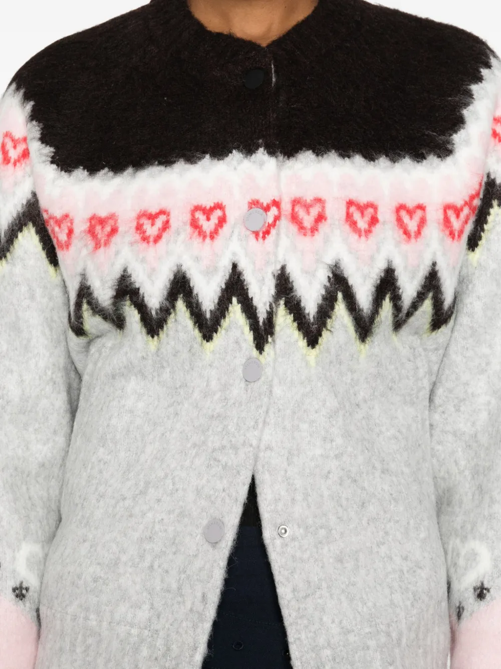 Stine Goya Vest met Fair-Isle patroon Grijs