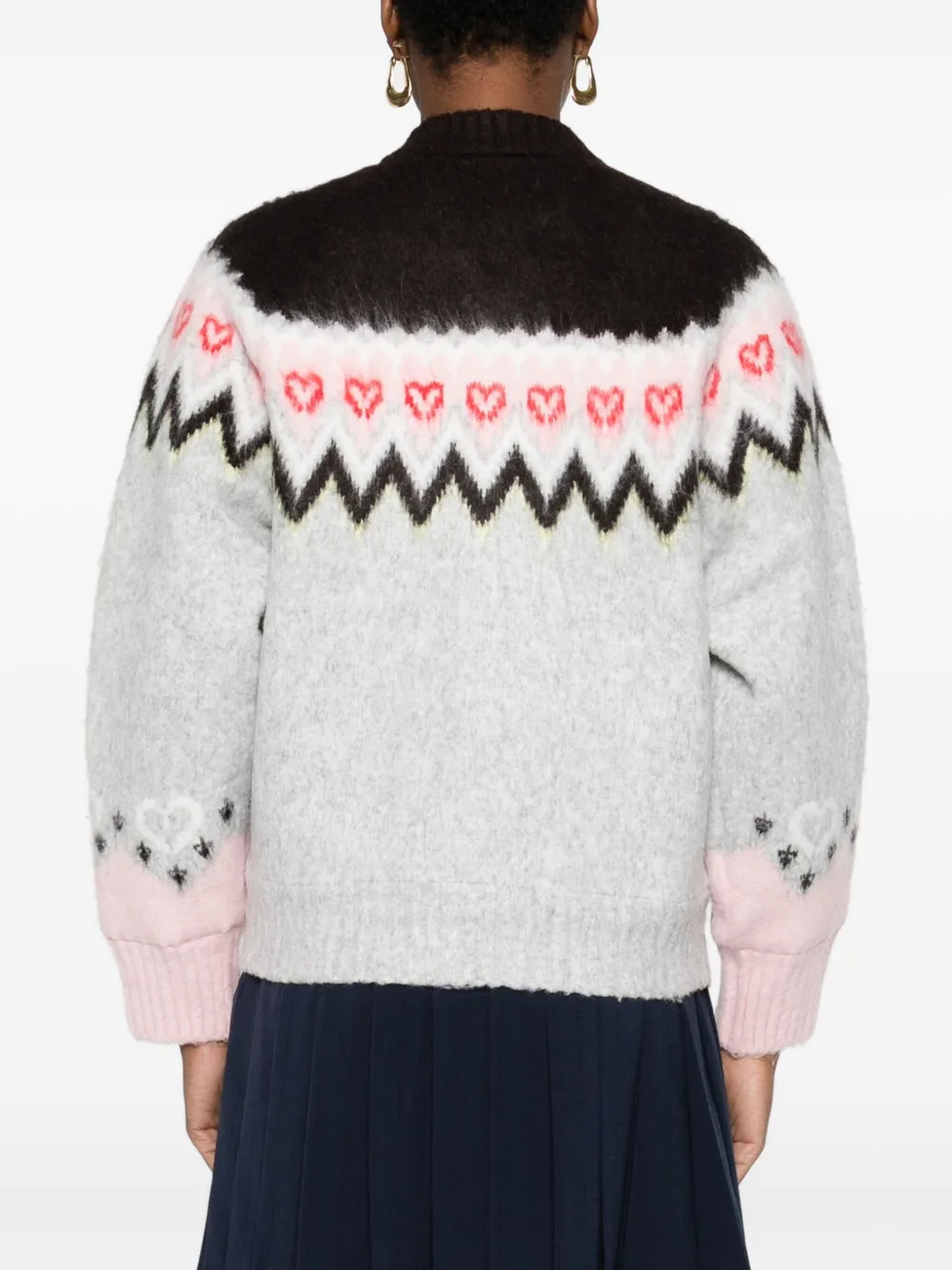 Stine Goya Vest met Fair-Isle patroon Grijs