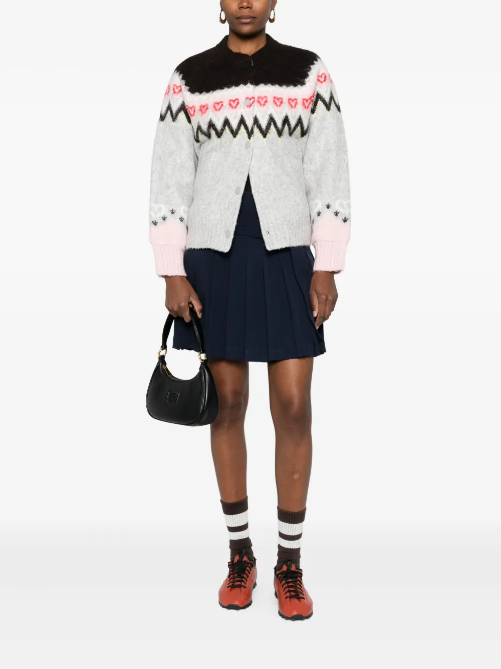 Stine Goya Vest met Fair-Isle patroon Grijs