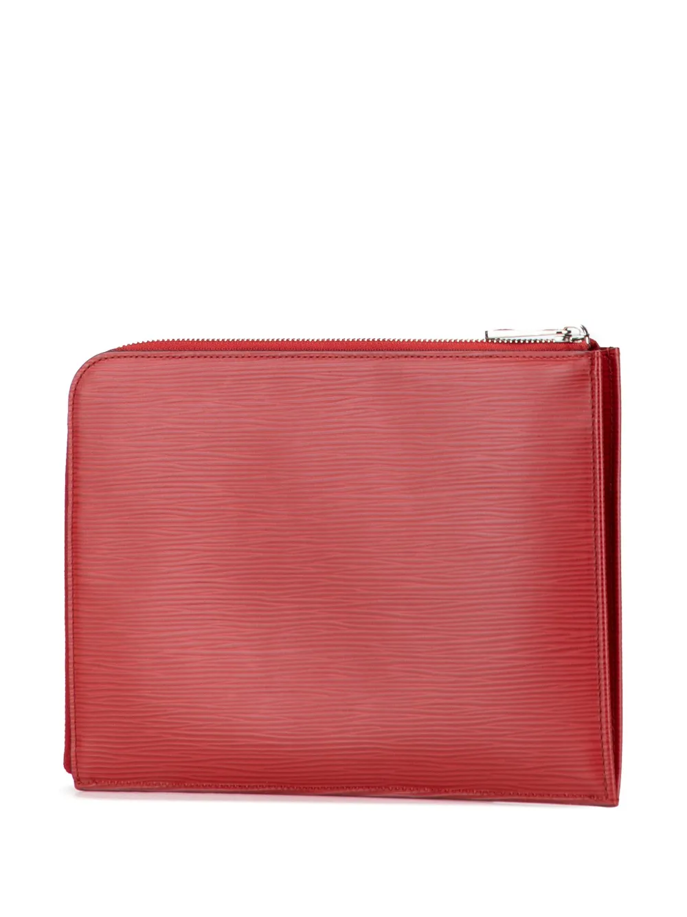 Pre-owned Louis Vuitton 2015 Epi Pochette Jour Pm Clutch Bag In Red