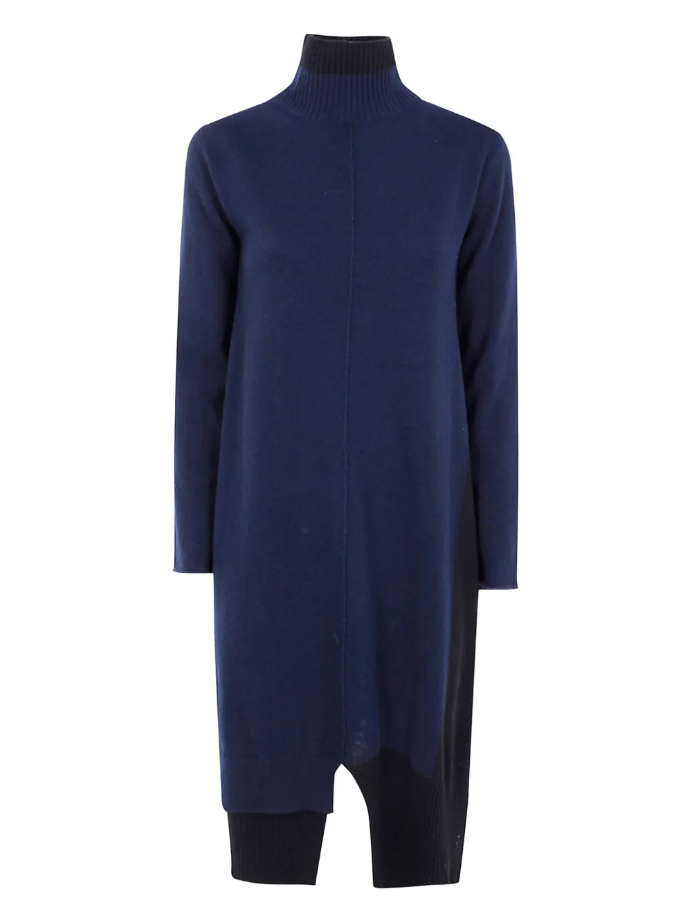 Pierantonio Gaspari Colourblock Roll-neck Mini Dress In Blue
