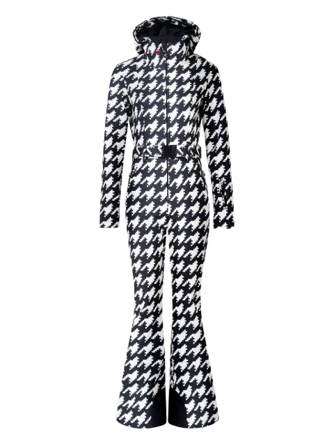 Perfect Moment houndstooth hooded ski suit