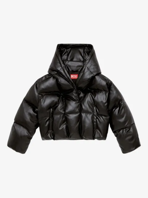 Diesel hooded puffer jacket in coated fabric