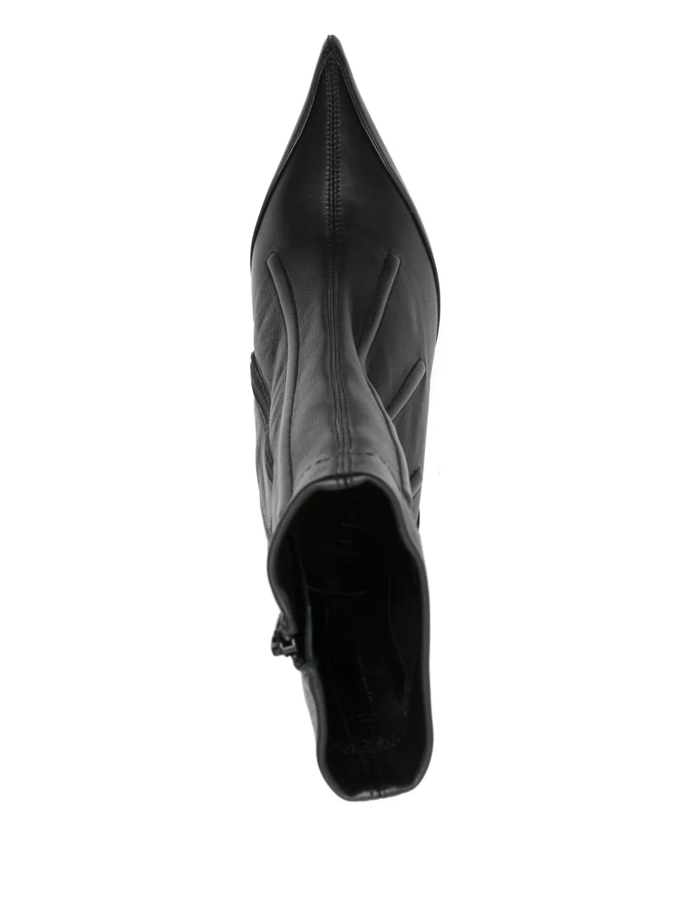 Mugler 95mm Leather Ankle Boots In Black