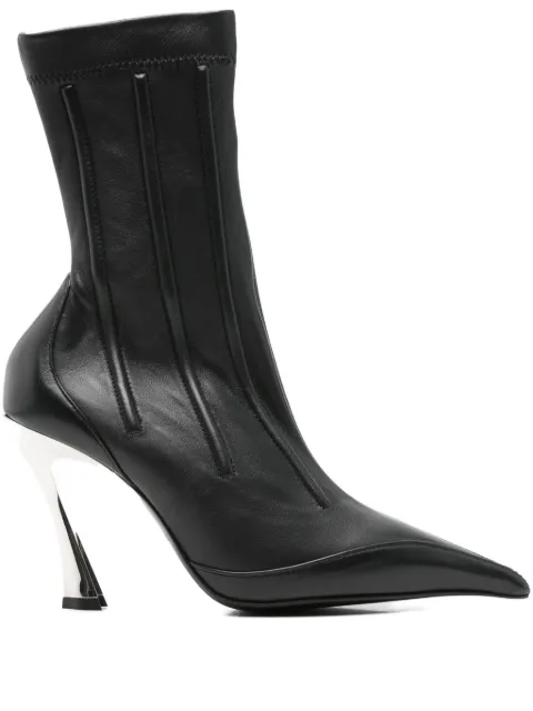 Mugler 95mm leather ankle boots