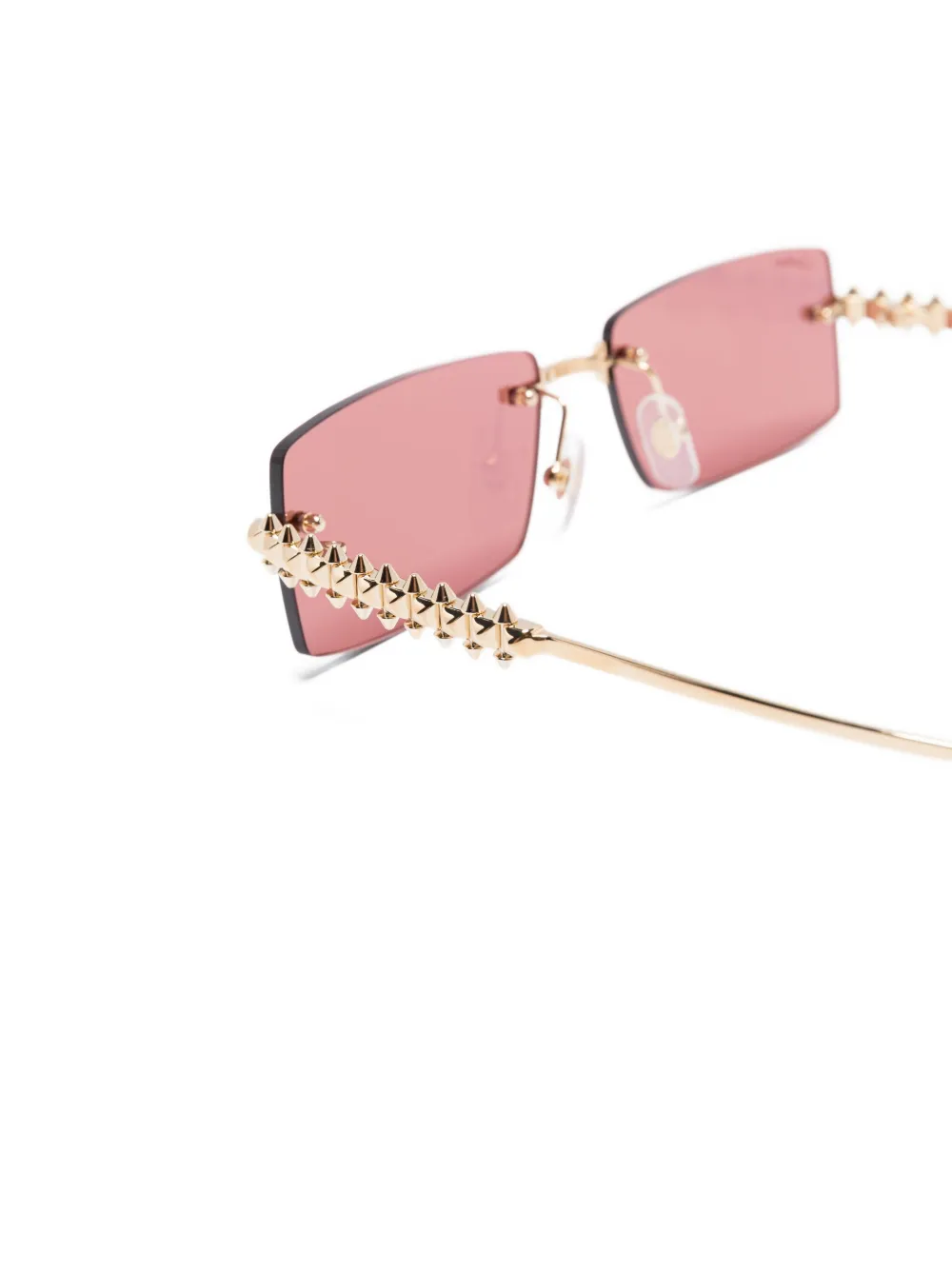 Cartier Eyewear Zonnebril met rechthoekig montuur Goud