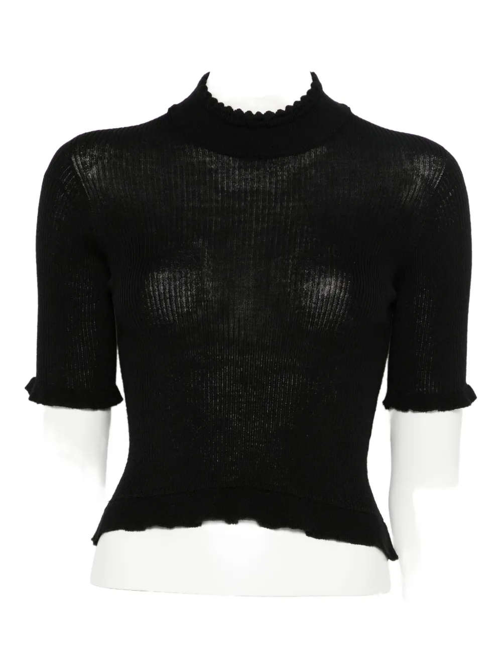 Cecilie Bahnsen Ruffled Sweater In Black