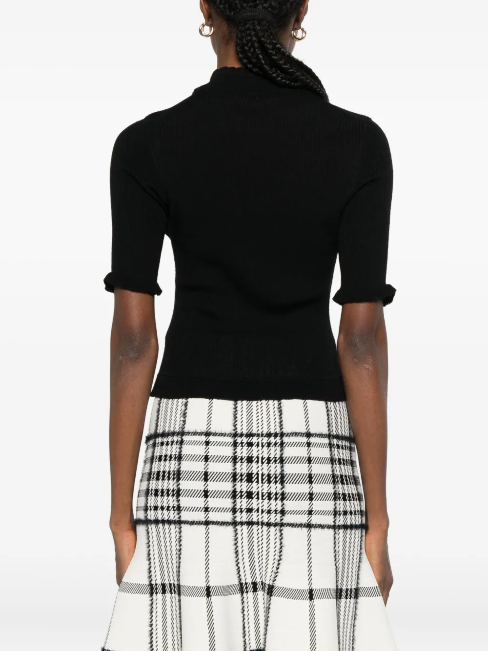Cecilie Bahnsen Ruffled Sweater In Black