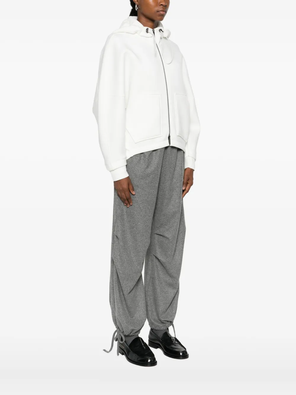 Emporio Armani Hooded Oversized Jacket In White