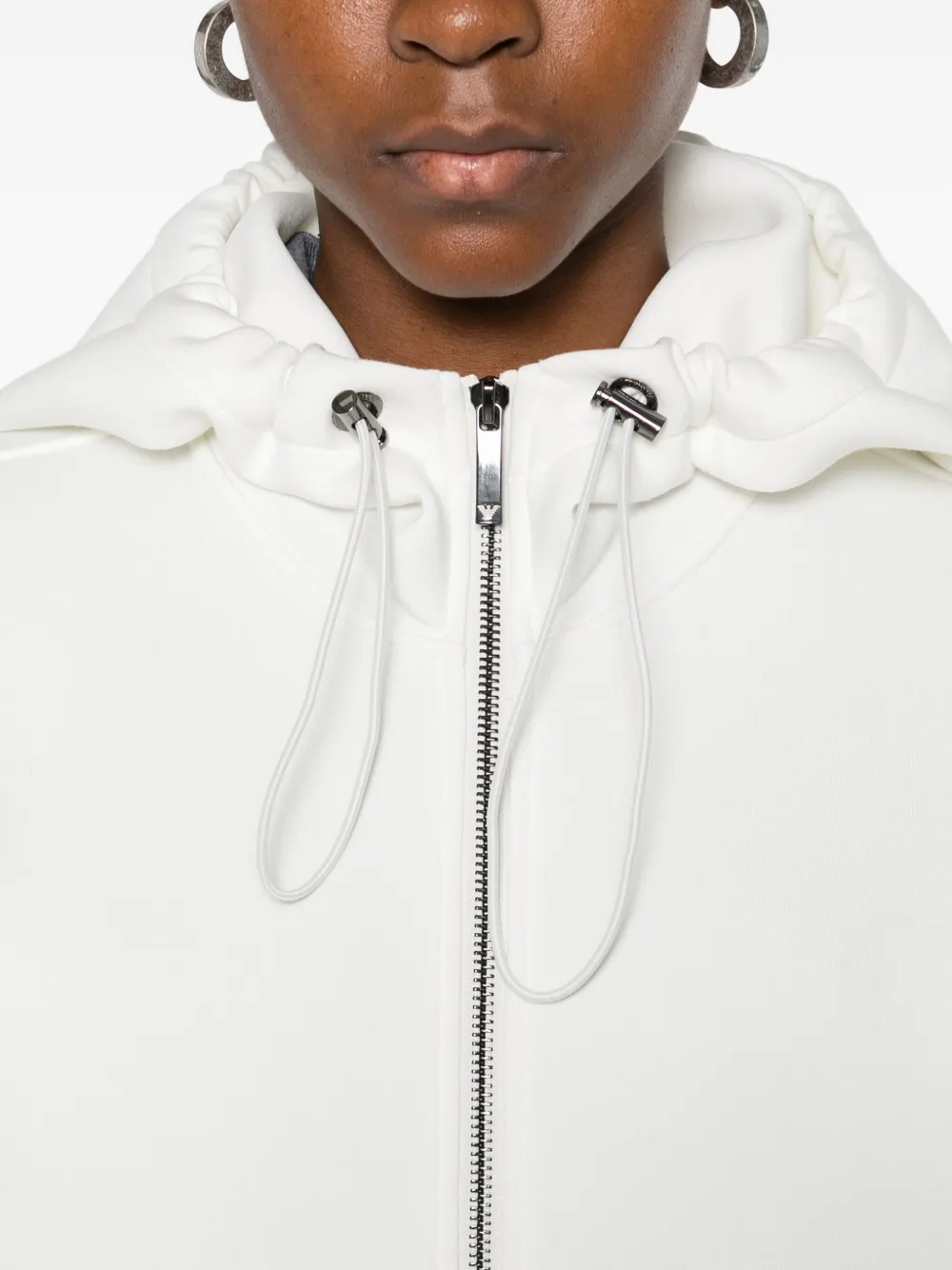 Emporio Armani Hooded Oversized Jacket In White