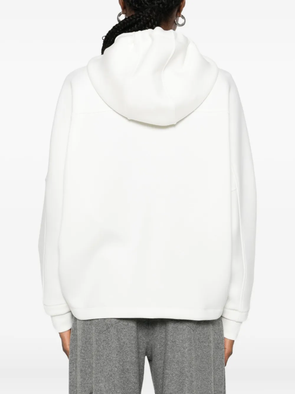 Emporio Armani Hooded Oversized Jacket In White