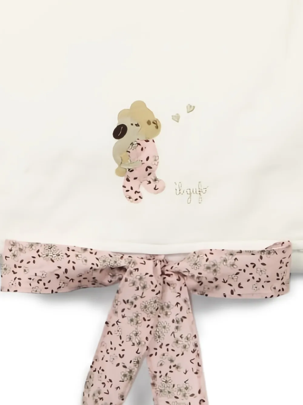 Il Gufo Aankleedkussen met bloemen en strik - Wit