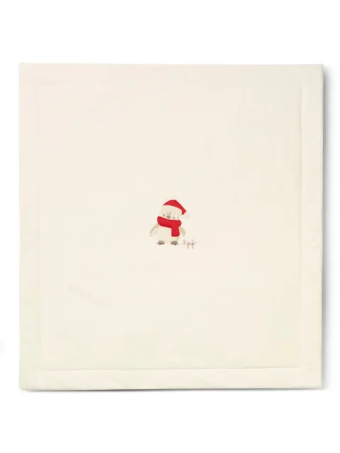 Il Gufo frazada con aplique de pingüino