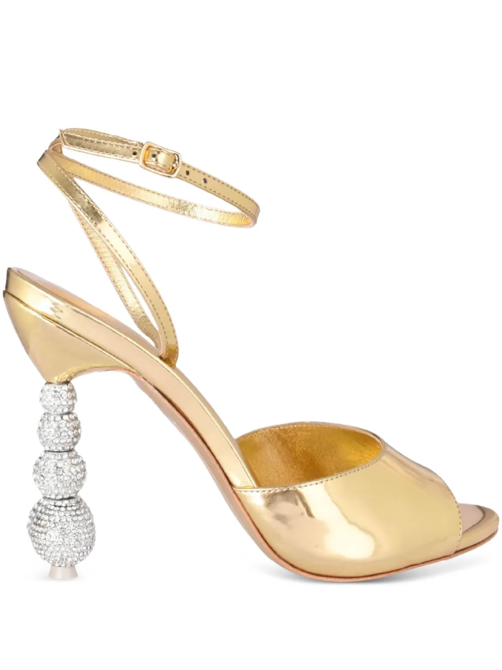 Sophia Webster 100 mm Natalia sandalen met kristallen en hak Goud