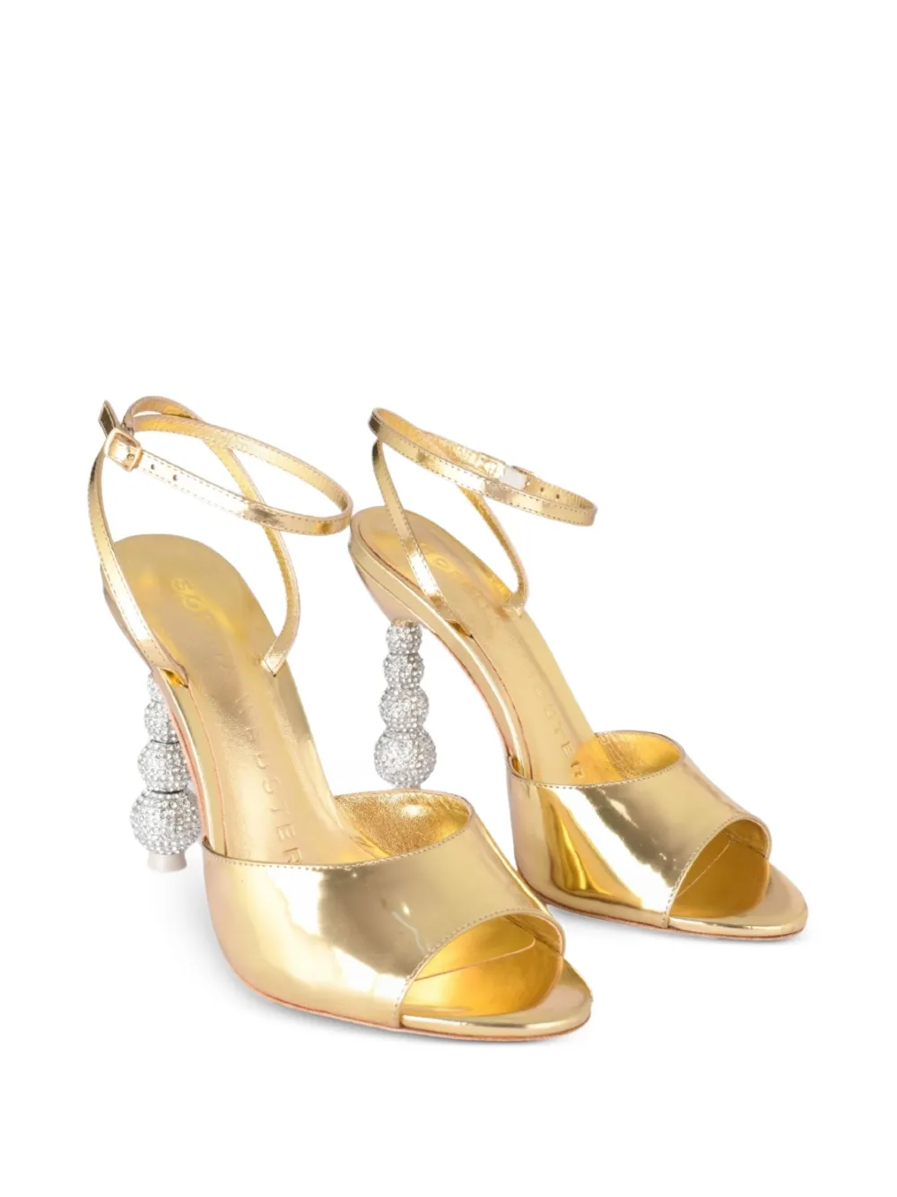 Sophia Webster 100 mm Natalia sandalen met kristallen en hak Goud