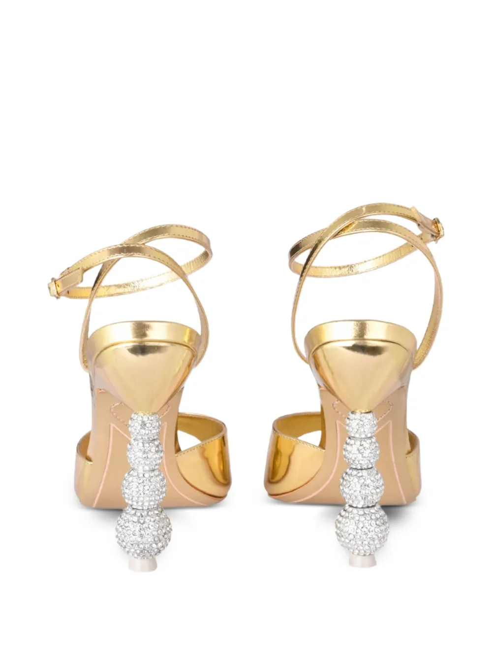 Sophia Webster 100 mm Natalia sandalen met kristallen en hak Goud