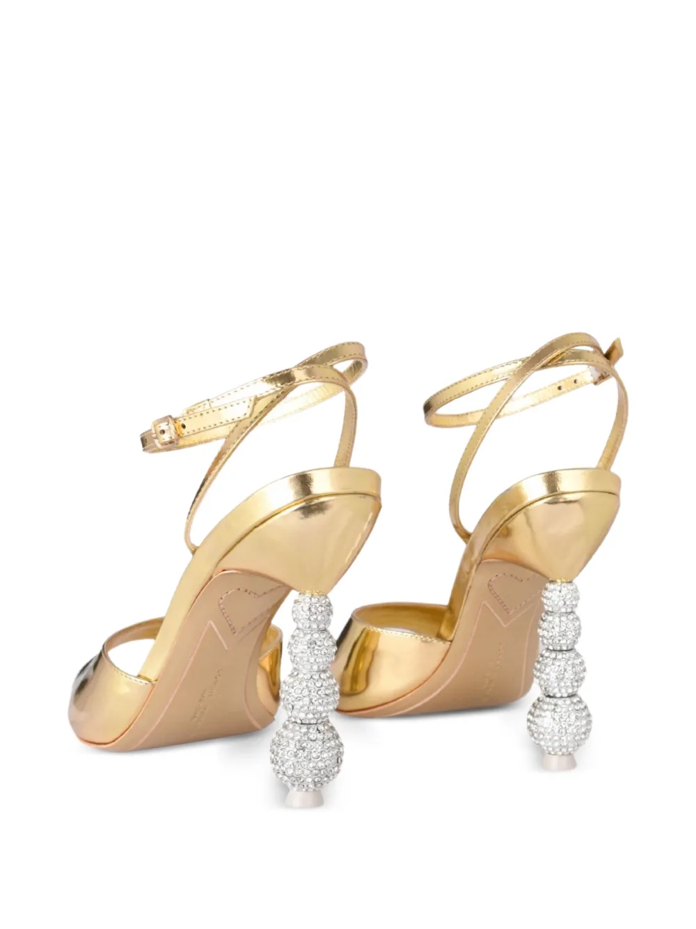 Sophia Webster 100 mm Natalia sandalen met kristallen en hak Goud