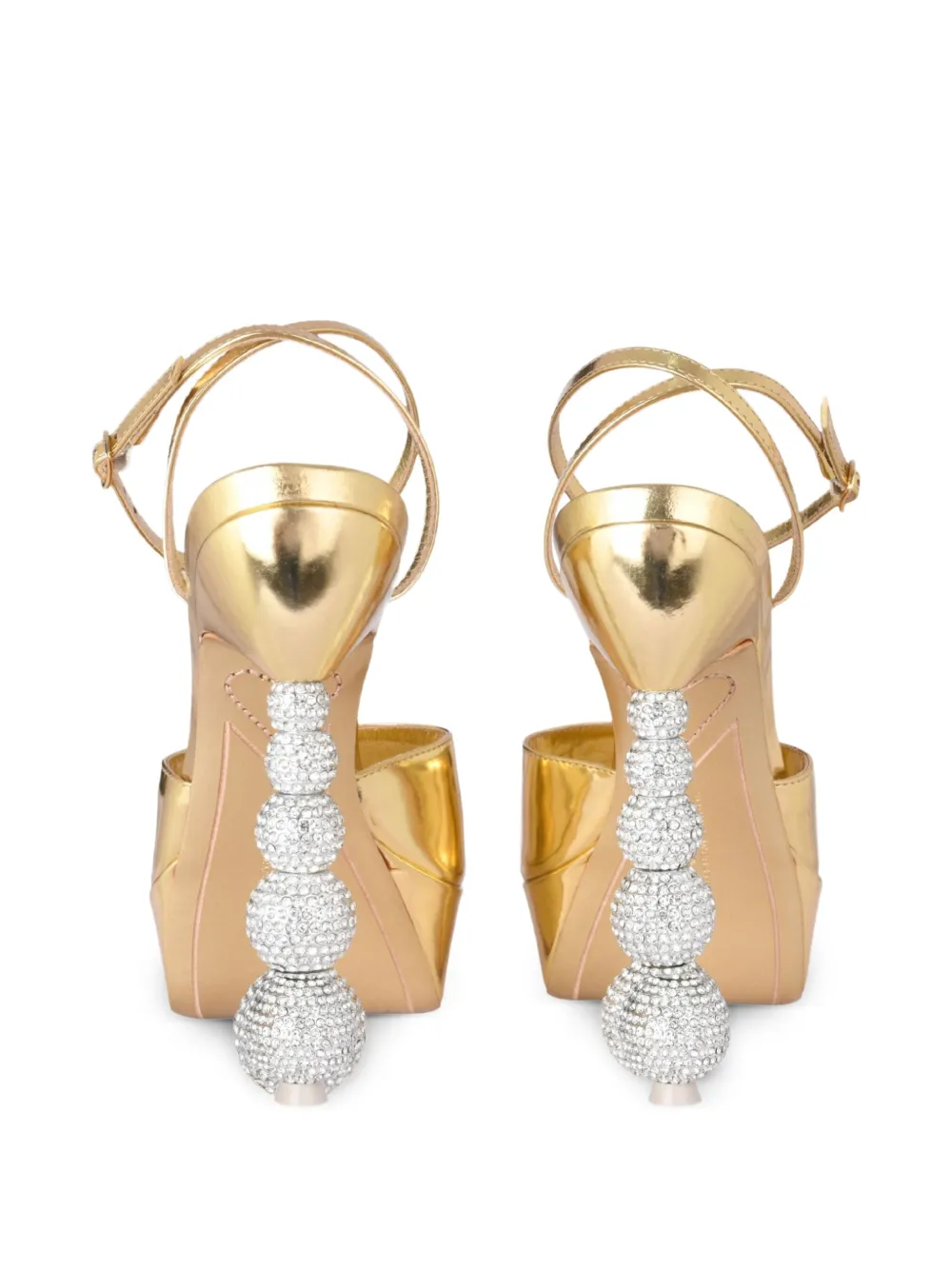 Sophia Webster 140 mm Natalia sandalen met plateauzool en kristallen Goud
