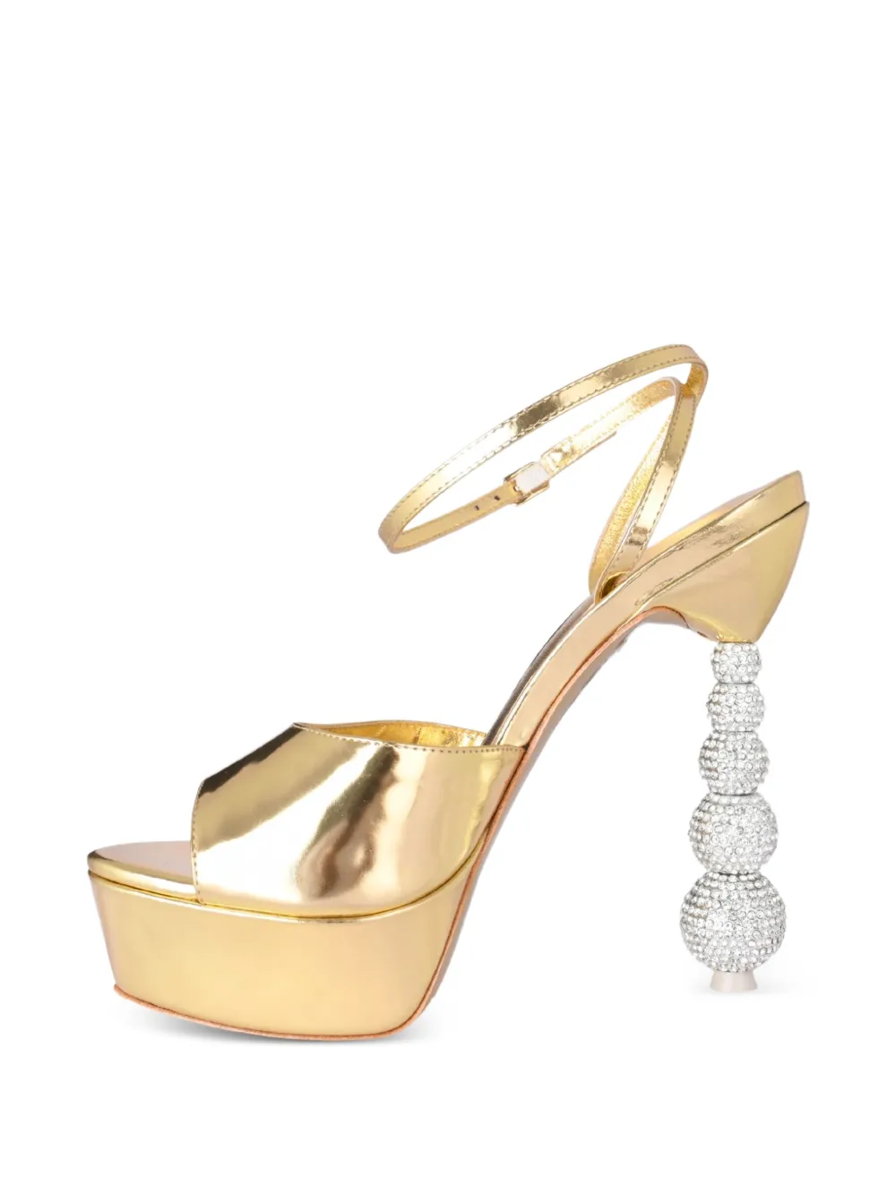 Sophia Webster 140 mm Natalia sandalen met plateauzool en kristallen Goud