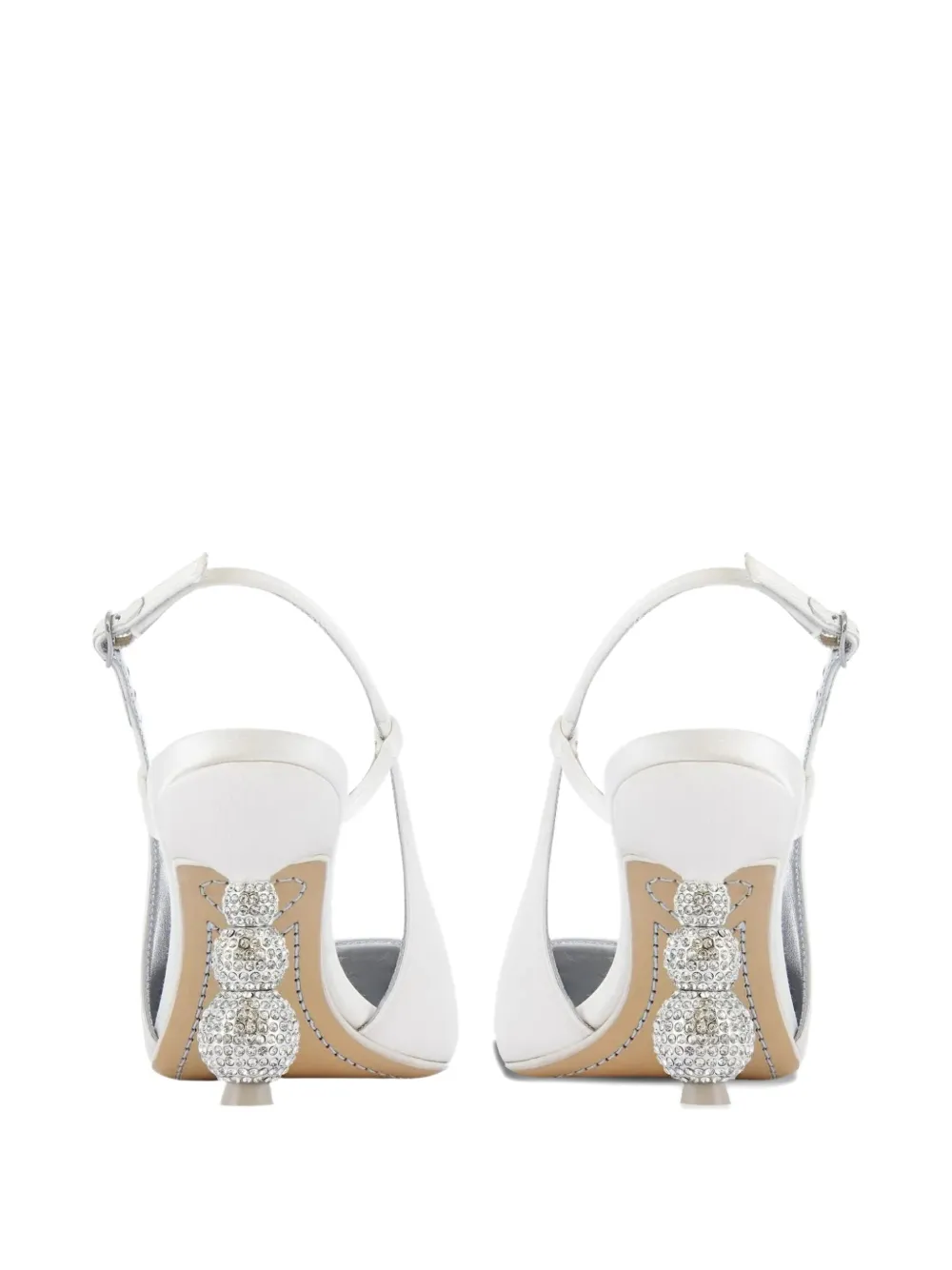Sophia Webster 85 mm Natalia pumps met kristallen Wit