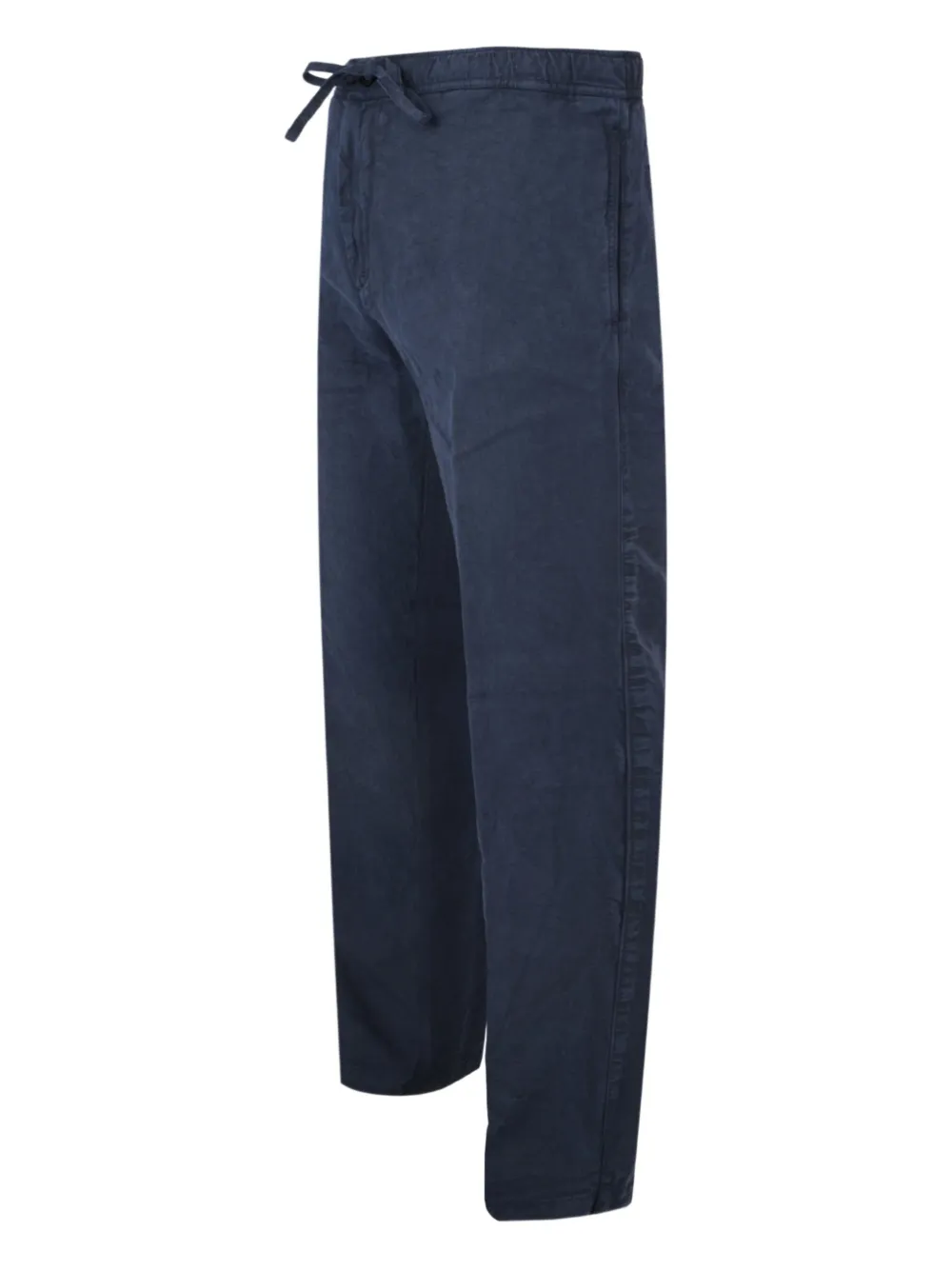 120% Lino Drawstring Trousers In Blue