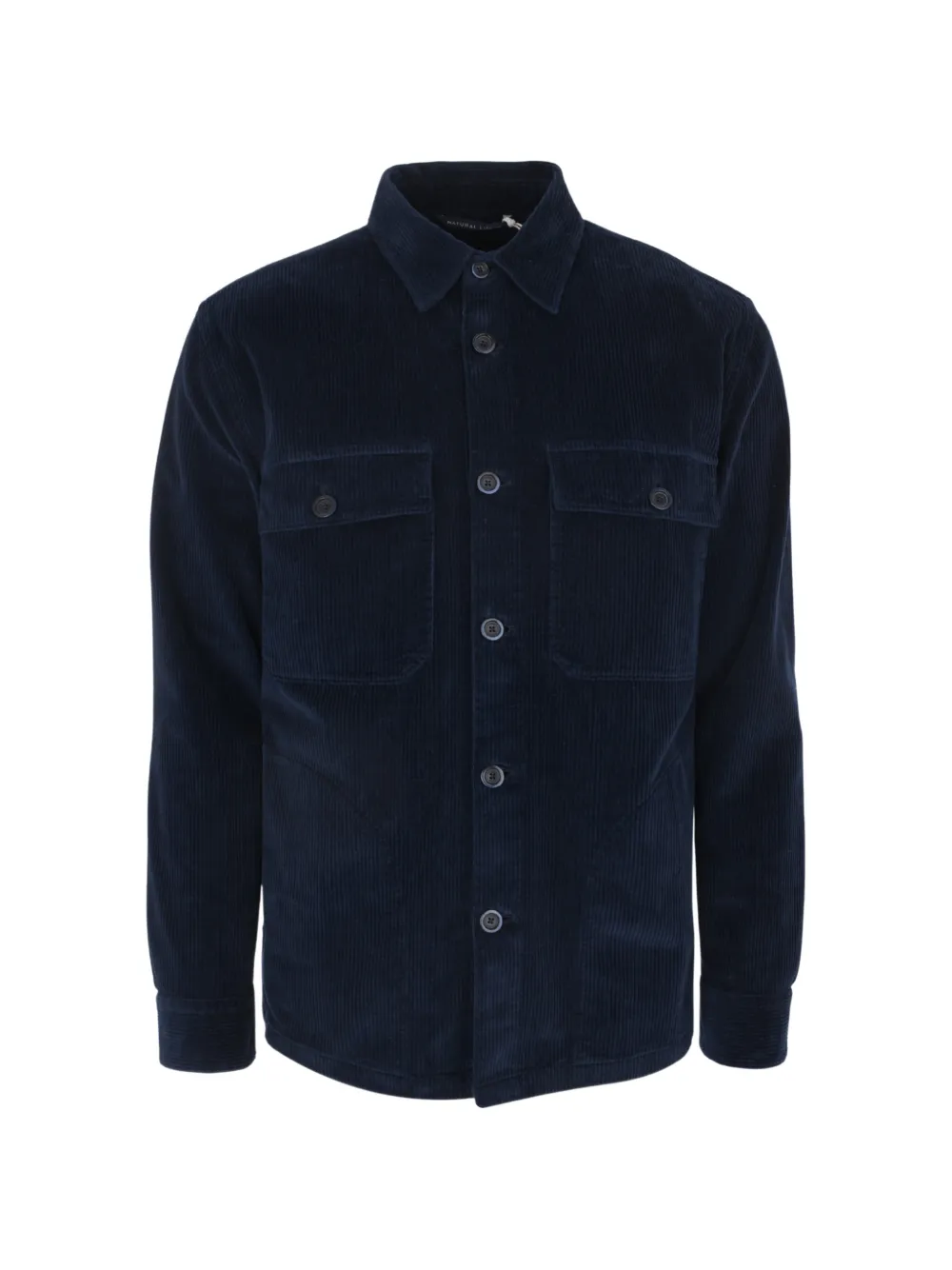 120% Lino corduroy-effect pocket overshirt - Blu
