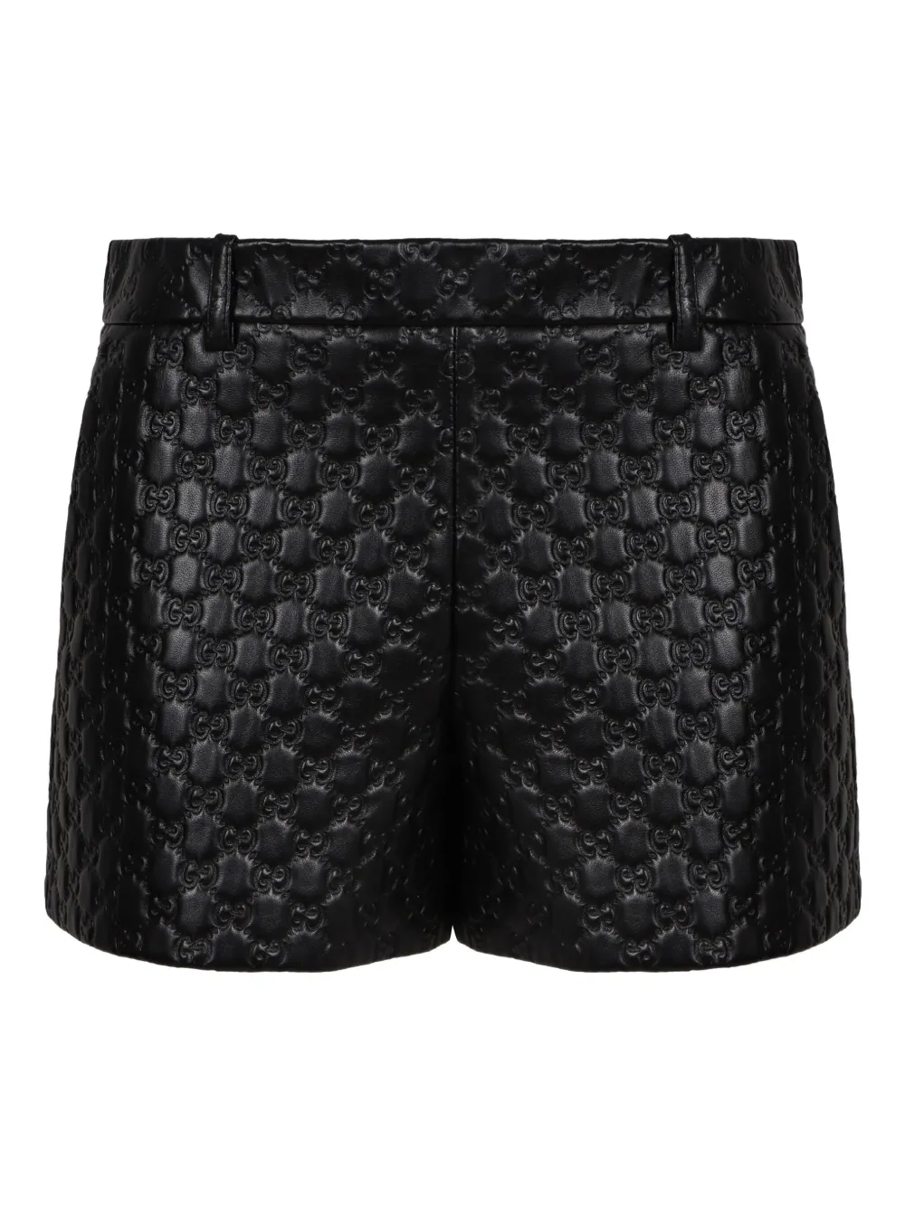 Gucci Gg-embossed Shorts In Black