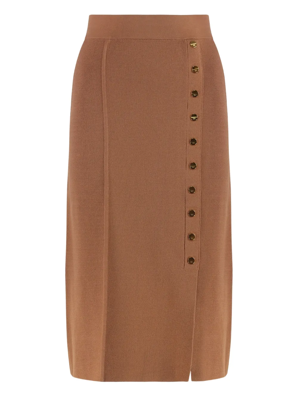 Elisabetta Franchi fine-ribbed skirt | Brown | Image 1