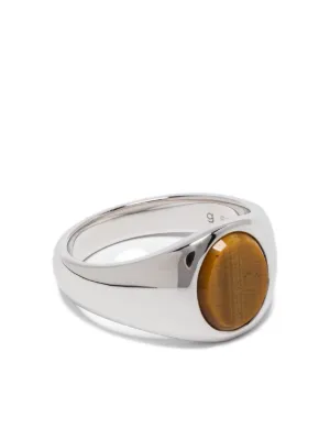 Tom Wood Oval Tiger Eye Ring | Silver | FARFETCH Tom Wood Oval Tiger Eye Ring | Silver | FARFETCH