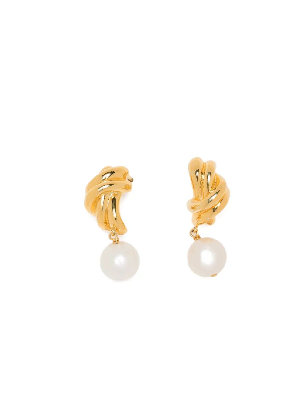 Completedworks Knotted Pearl-pendant Earrings In Gold