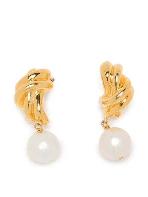 Completedworks knotted pearl-pendant earrings