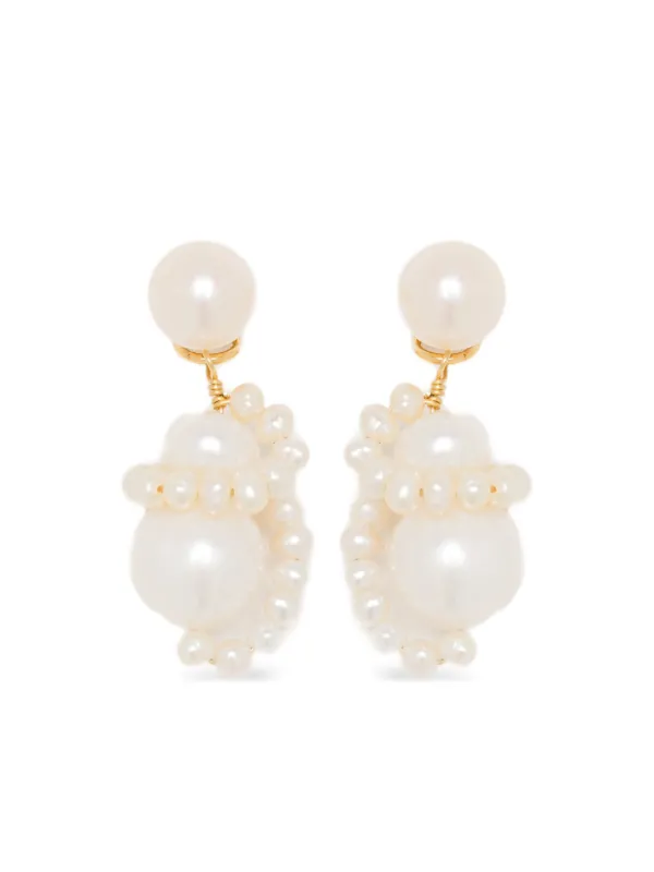 Completedworks Pearl-drop Earrings in Gold