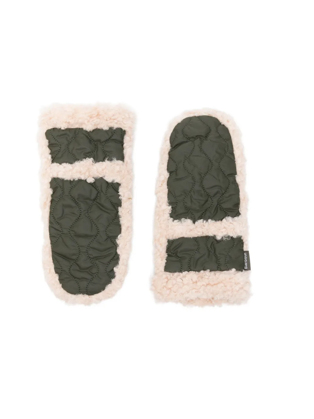 Barbour quilted shearling-trim gloves | Green | Image 1