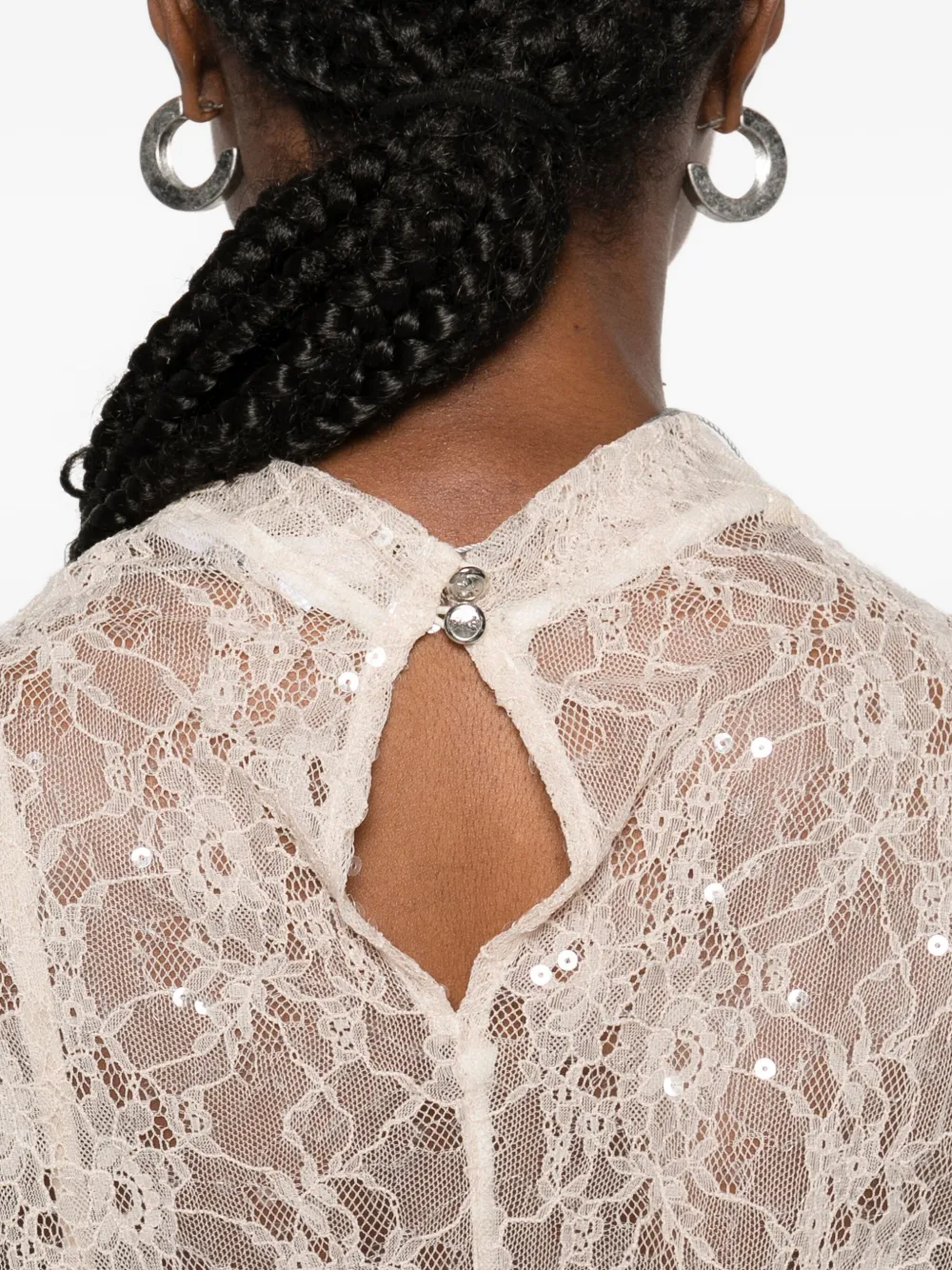 Patrizia Pepe Jurk verfraaid met pailletten Wit