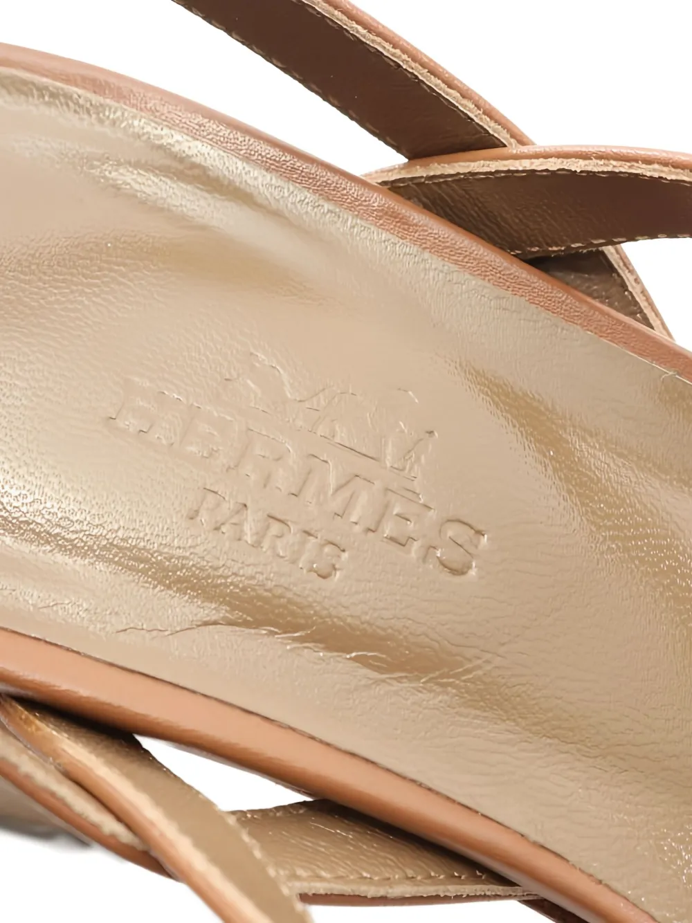 Pre-owned Hermes 2010s 50mm Antinea Strappy Sandals In Brown