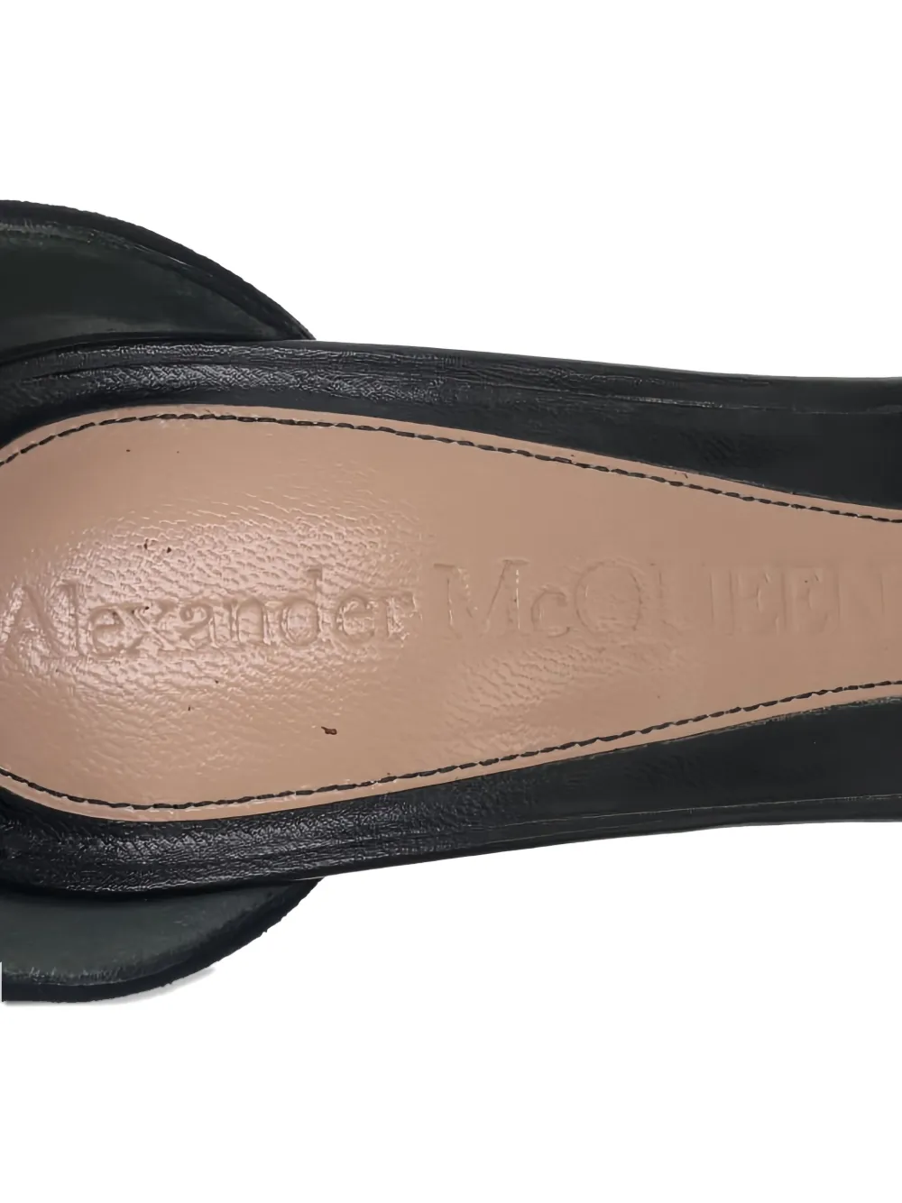 Pre-owned Alexander Mcqueen 2000s 10mm Embellished Leather Sandals In Black