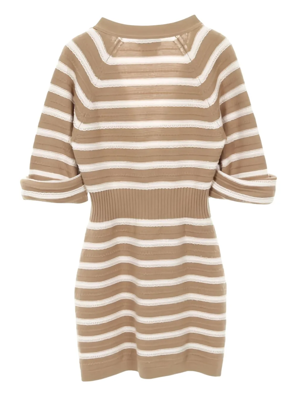 CHANEL Pre-Owned 1986-1988s gestreepte jurk - Bruin