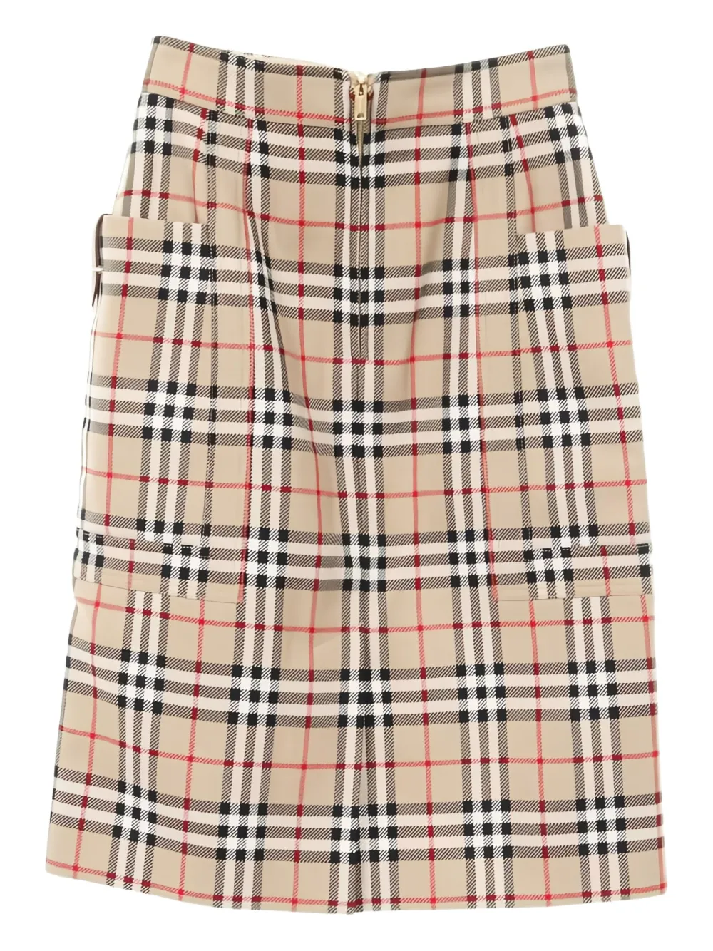 Burberry Pre-Owned 2020s geruite midi-rok met zak - Bruin