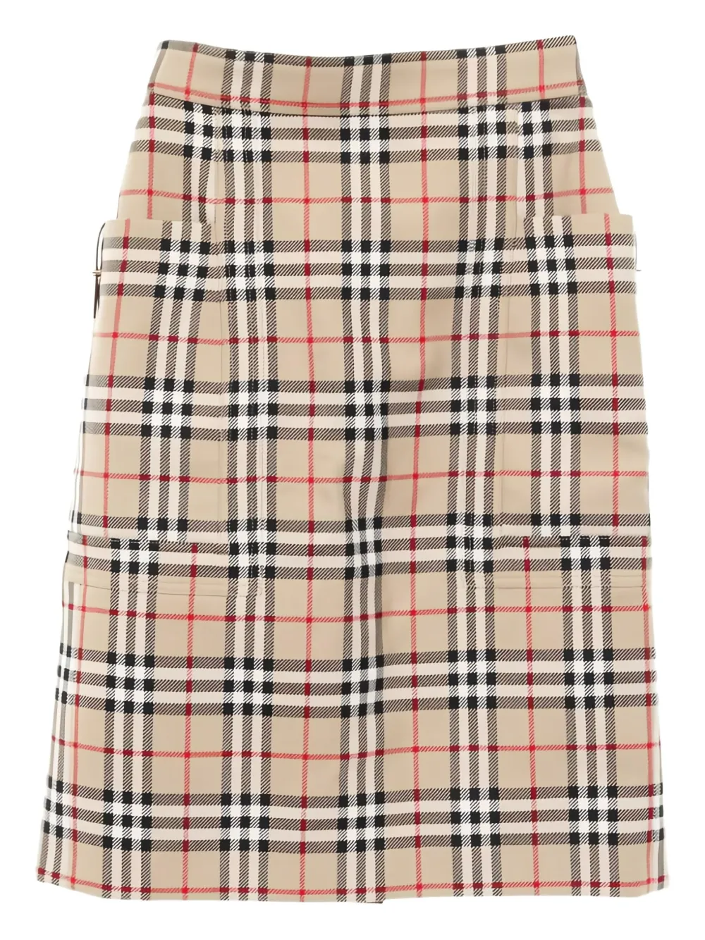 Burberry Pre-Owned 2020s check pocket midi skirt | Brown | Image 1