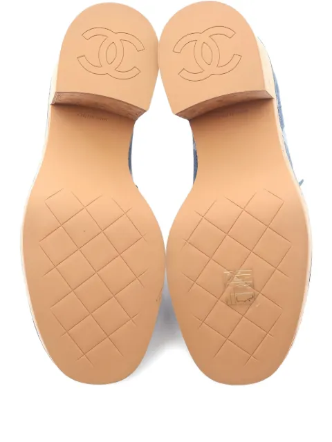CHANEL Pre-Owned 1986-1988s 70mm Coco chain platform loafers