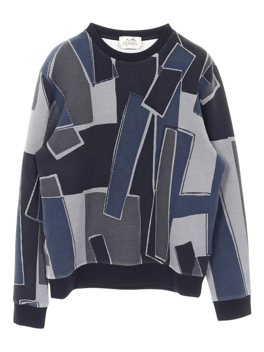 Pre-owned Hermes 2010s Geometric Cotton Sweatshirt In Blue