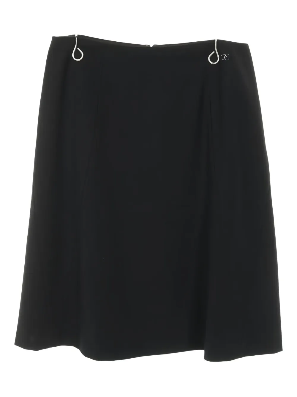 Pre-owned Chanel 1986-1988 Coco Skirt In Black