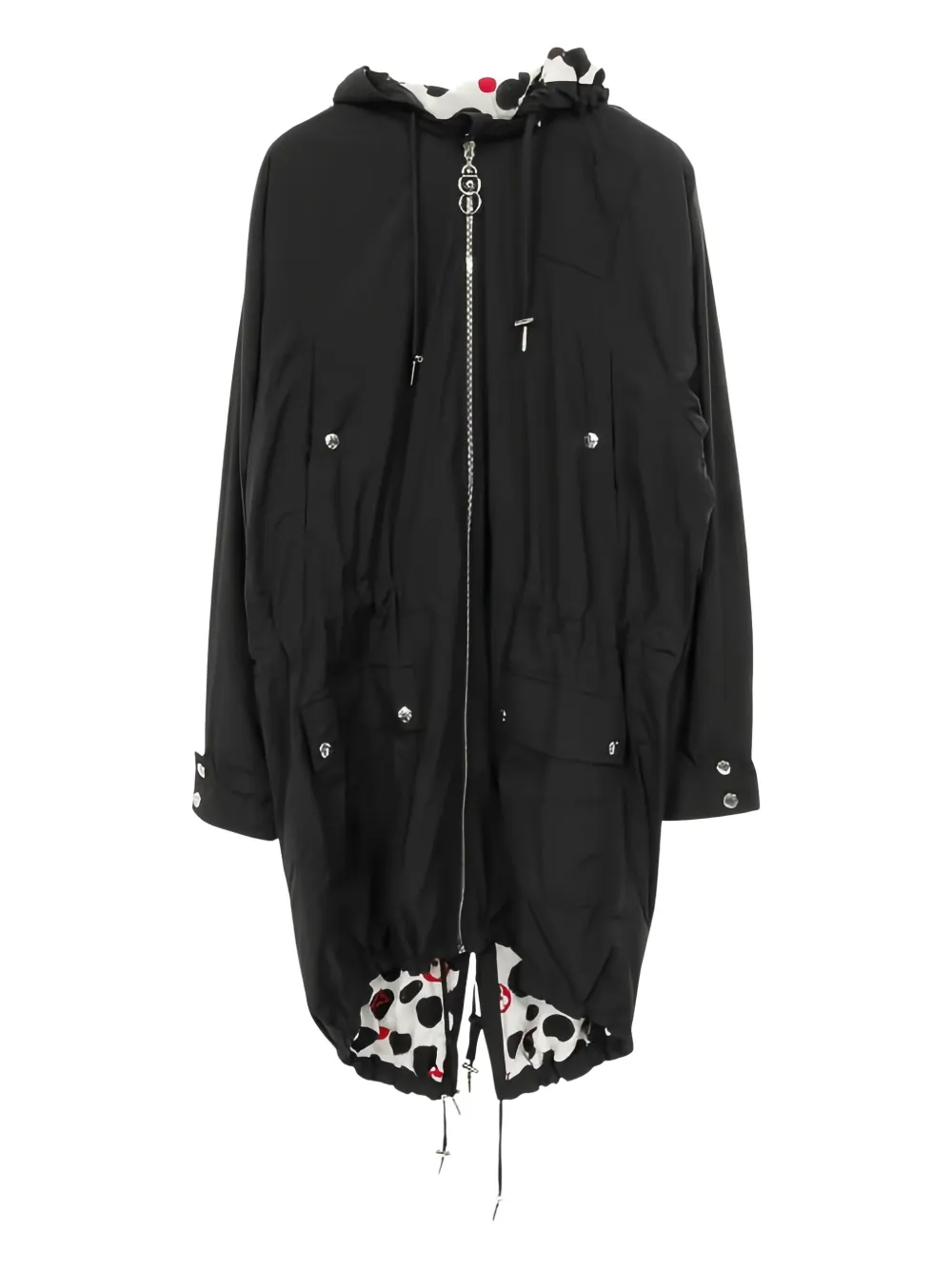 Pre-owned Louis Vuitton 2010s Monogram Dot-lined Coat In Black