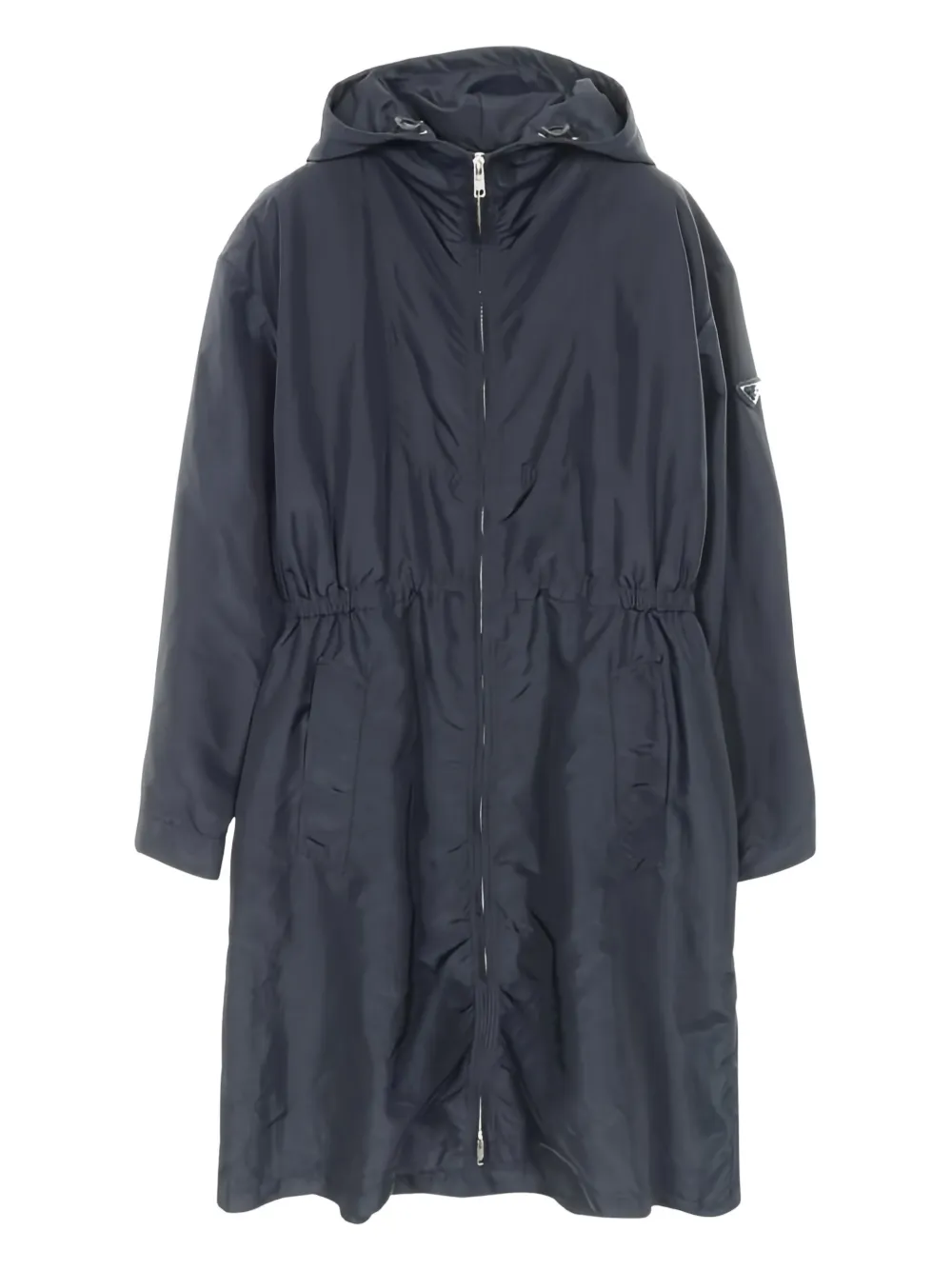 Pre-owned Prada 2000s Triangle Log Coat In Blue