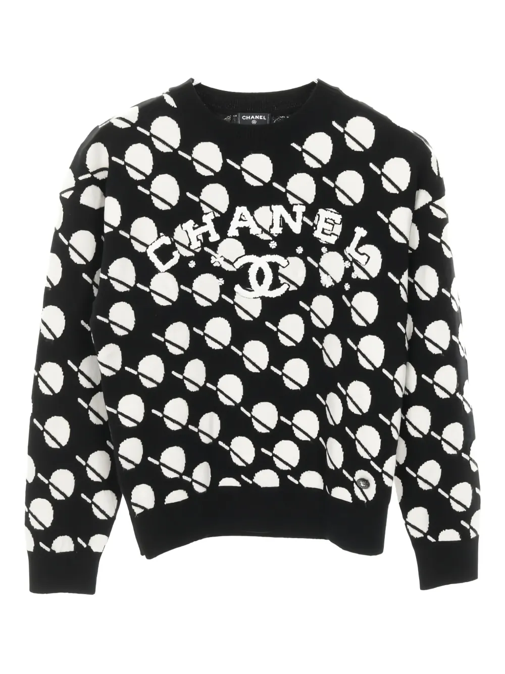 CHANEL Pre-Owned 1986-1988 interlocking CC logo sweater | Black | Image 1