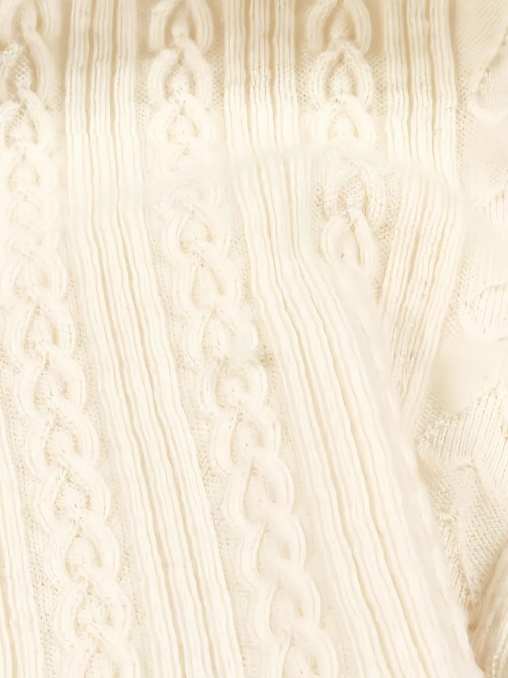 Pre-owned Chanel 1986-1988 Heart Cable-knit Turtleneck In Neutral