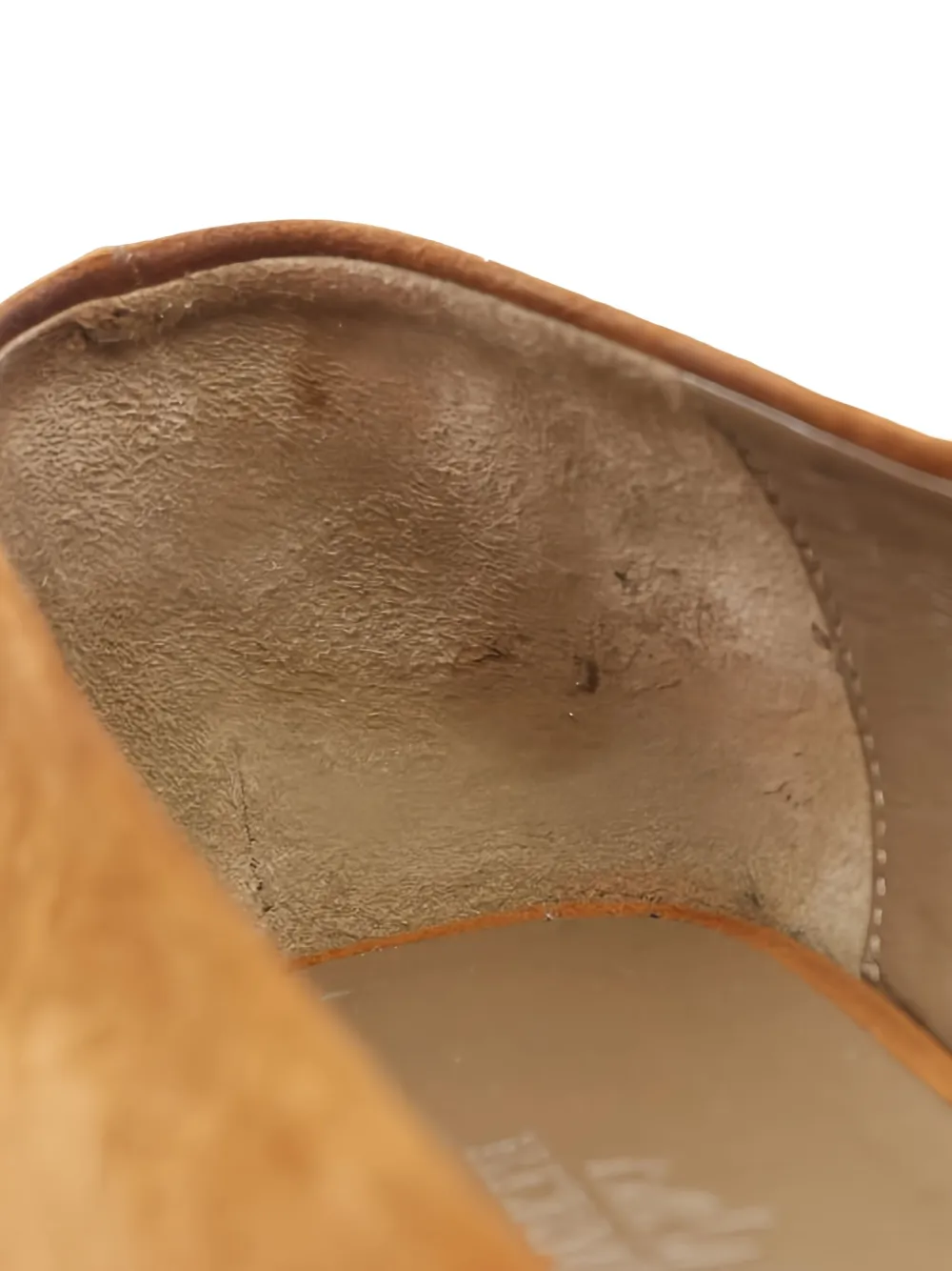 Pre-owned Hermes 2000s Bilbao Buckle Suede Ballet Flats In Brown