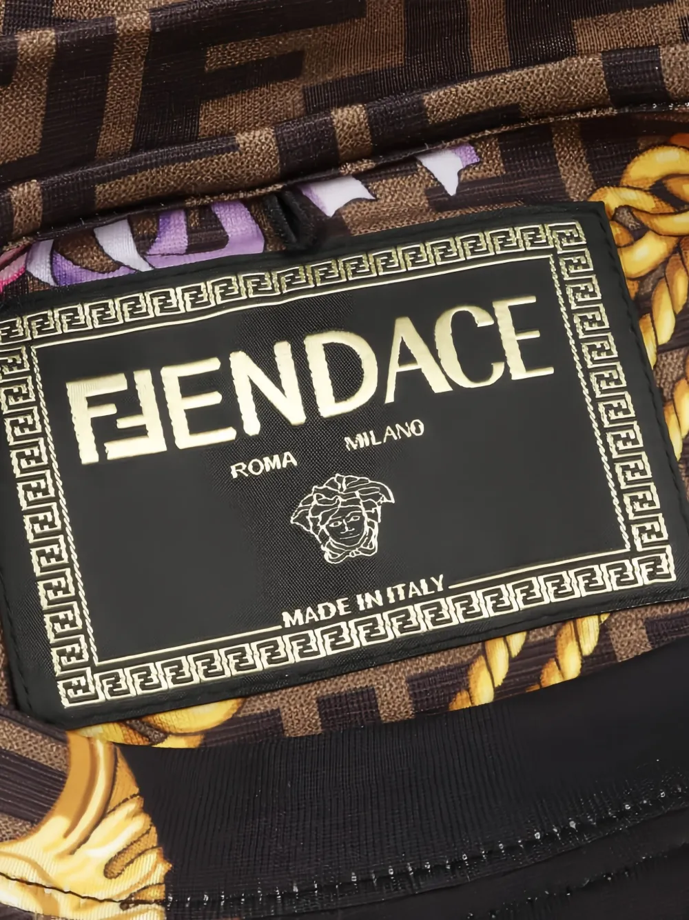 Pre-owned Fendi X Versace 2010s Crew-neck T-shirt In Brown