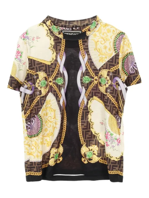 Fendi Pre-Owned playera con cuello redondo en colaboración con Versace